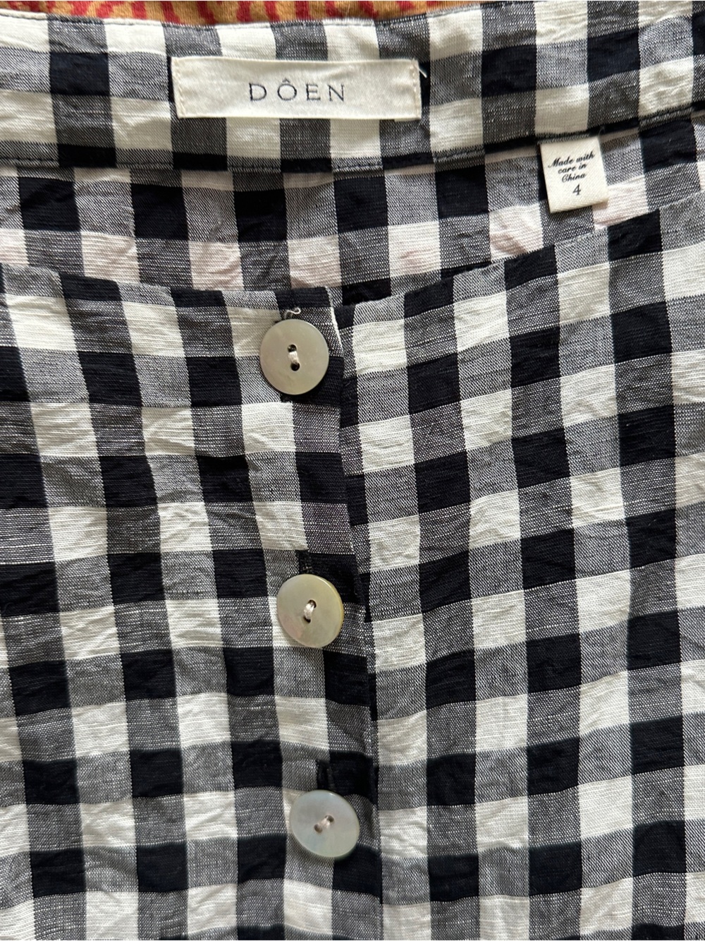 Doen Hayden Top ~ Black Marilyn Gingham - Picture 5 of 7